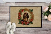 Load image into Gallery viewer, English Cocker Spaniel Christmas Flowers Doormat