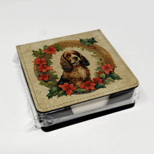 Load image into Gallery viewer, English Cocker Spaniel Christmas Flowers PU Leather Note Paper Holder
