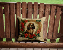 Load image into Gallery viewer, English Cocker Spaniel Christmas Flowers Throw Pillow - 14x14 Decorative Pillow – Art for Your Home &amp; Patio
