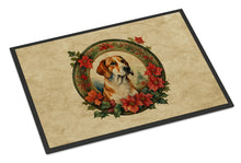 Load image into Gallery viewer, English Foxhound Christmas Flowers Doormat
