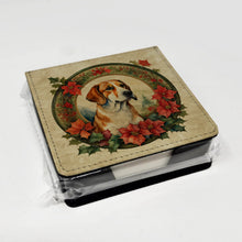 Load image into Gallery viewer, English Foxhound Christmas Flowers PU Leather Note Paper Holder