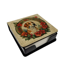 Load image into Gallery viewer, English Foxhound Christmas Flowers PU Leather Note Paper Holder