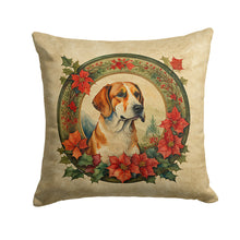 Load image into Gallery viewer, English Foxhound Christmas Flowers Throw Pillow - 14x14 Decorative Pillow – Art for Your Home &amp; Patio