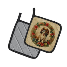 Load image into Gallery viewer, English Toy Spaniel Christmas Flowers Pot Holders - Set of 2 Decorative Kitchen Helpers | Made in the USA