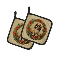 Load image into Gallery viewer, English Toy Spaniel Christmas Flowers Pot Holders - Set of 2 Decorative Kitchen Helpers | Made in the USA