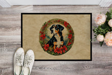 Load image into Gallery viewer, Entlebucher Mountain Dog Christmas Flowers Doormat