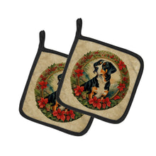 Load image into Gallery viewer, Entlebucher Mountain Dog Christmas Flowers Pot Holders - Set of 2 Decorative Kitchen Helpers | Made in the USA