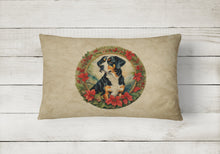 Load image into Gallery viewer, Entlebucher Mountain Dog Christmas Flowers Throw Pillow