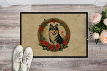 Load image into Gallery viewer, Finnish Lapphund Christmas Flowers Doormat