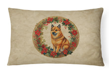 Load image into Gallery viewer, Finnish Spitz Christmas Flowers Throw Pillow