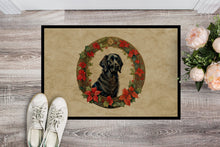 Load image into Gallery viewer, Flat-Coated Retriever Christmas Flowers Doormat