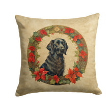 Load image into Gallery viewer, Flat-Coated Retriever Christmas Flowers Throw Pillow - 14x14 Decorative Pillow – Art for Your Home &amp; Patio