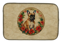 Load image into Gallery viewer, French Bulldog Christmas Flowers Dish Drying Mat