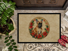 Load image into Gallery viewer, French Bulldog Christmas Flowers Doormat
