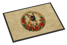 Load image into Gallery viewer, French Bulldog Christmas Flowers Doormat