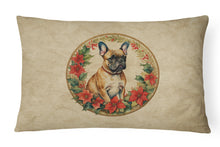 Load image into Gallery viewer, French Bulldog Christmas Flowers Throw Pillow