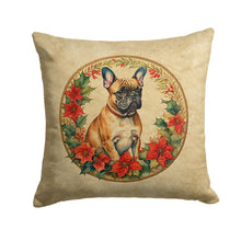 Load image into Gallery viewer, French Bulldog Christmas Flowers Throw Pillow - 14x14 Decorative Pillow – Art for Your Home &amp; Patio
