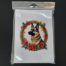 Load image into Gallery viewer, German Shepherd Christmas Flowers Greeting Cards - Blank Note Cards – 8-Pack of Artist-Designed Cards with Envelopes