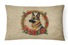 Load image into Gallery viewer, German Shepherd Christmas Flowers Throw Pillow