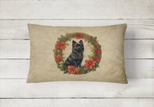 Load image into Gallery viewer, German Spitz Christmas Flowers Throw Pillow
