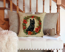 Load image into Gallery viewer, German Spitz Christmas Flowers Throw Pillow - 14x14 Decorative Pillow – Art for Your Home &amp; Patio