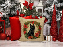 Load image into Gallery viewer, German Spitz Christmas Flowers Throw Pillow