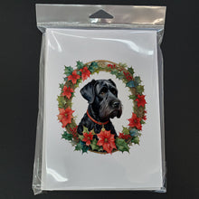Load image into Gallery viewer, Giant Schnauzer Christmas Flowers Greeting Cards - Blank Note Cards – 8-Pack of Artist-Designed Cards with Envelopes