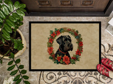 Load image into Gallery viewer, Giant Schnauzer Christmas Flowers Doormat-24x36 Indoor / Outdoor Rug | Made in USA