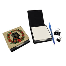 Load image into Gallery viewer, Giant Schnauzer Christmas Flowers PU Leather Note Paper Holder
