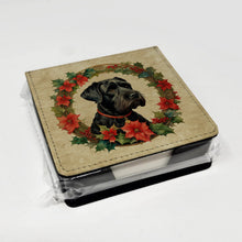Load image into Gallery viewer, Giant Schnauzer Christmas Flowers PU Leather Note Paper Holder