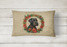 Load image into Gallery viewer, Giant Schnauzer Christmas Flowers Throw Pillow