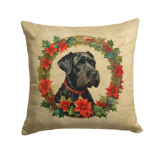Load image into Gallery viewer, Giant Schnauzer Christmas Flowers Throw Pillow - 14x14 Decorative Pillow – Art for Your Home &amp; Patio