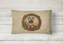 Load image into Gallery viewer, Glen of Imaal Terrier Christmas Flowers Throw Pillow