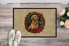 Load image into Gallery viewer, Golden Retriever Christmas Flowers Doormat