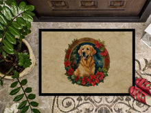 Load image into Gallery viewer, Golden Retriever Christmas Flowers Doormat