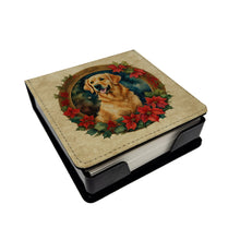 Load image into Gallery viewer, Golden Retriever Christmas Flowers PU Leather Note Paper Holder