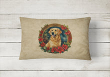 Load image into Gallery viewer, Golden Retriever Christmas Flowers Throw Pillow