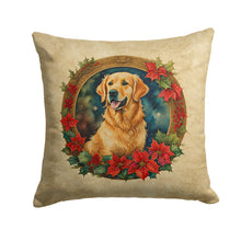 Load image into Gallery viewer, Golden Retriever Christmas Flowers Throw Pillow - 14x14 Decorative Pillow – Art for Your Home &amp; Patio