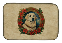 Load image into Gallery viewer, Great Pyrenees Christmas Flowers Dish Drying Mat