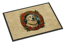 Load image into Gallery viewer, Great Pyrenees Christmas Flowers Doormat