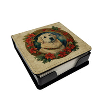 Load image into Gallery viewer, Great Pyrenees Christmas Flowers PU Leather Note Paper Holder