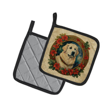 Load image into Gallery viewer, Great Pyrenees Christmas Flowers Pot Holders - Set of 2 Decorative Kitchen Helpers | Made in the USA