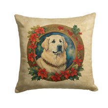Load image into Gallery viewer, Great Pyrenees Christmas Flowers Throw Pillow - 14x14 Decorative Pillow – Art for Your Home &amp; Patio