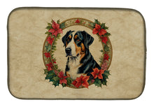 Load image into Gallery viewer, Greater Swiss Mountain Dog Christmas Flowers Dish Drying Mat