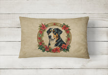 Load image into Gallery viewer, Greater Swiss Mountain Dog Christmas Flowers Throw Pillow