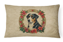 Load image into Gallery viewer, Greater Swiss Mountain Dog Christmas Flowers Throw Pillow