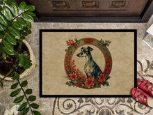 Load image into Gallery viewer, Greyhound Christmas Flowers Doormat-24x36 Indoor / Outdoor Rug | Made in USA