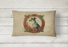 Load image into Gallery viewer, Greyhound Christmas Flowers Throw Pillow