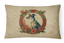 Load image into Gallery viewer, Greyhound Christmas Flowers Throw Pillow