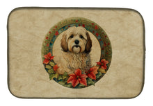 Load image into Gallery viewer, Havanese Christmas Flowers Dish Drying Mat